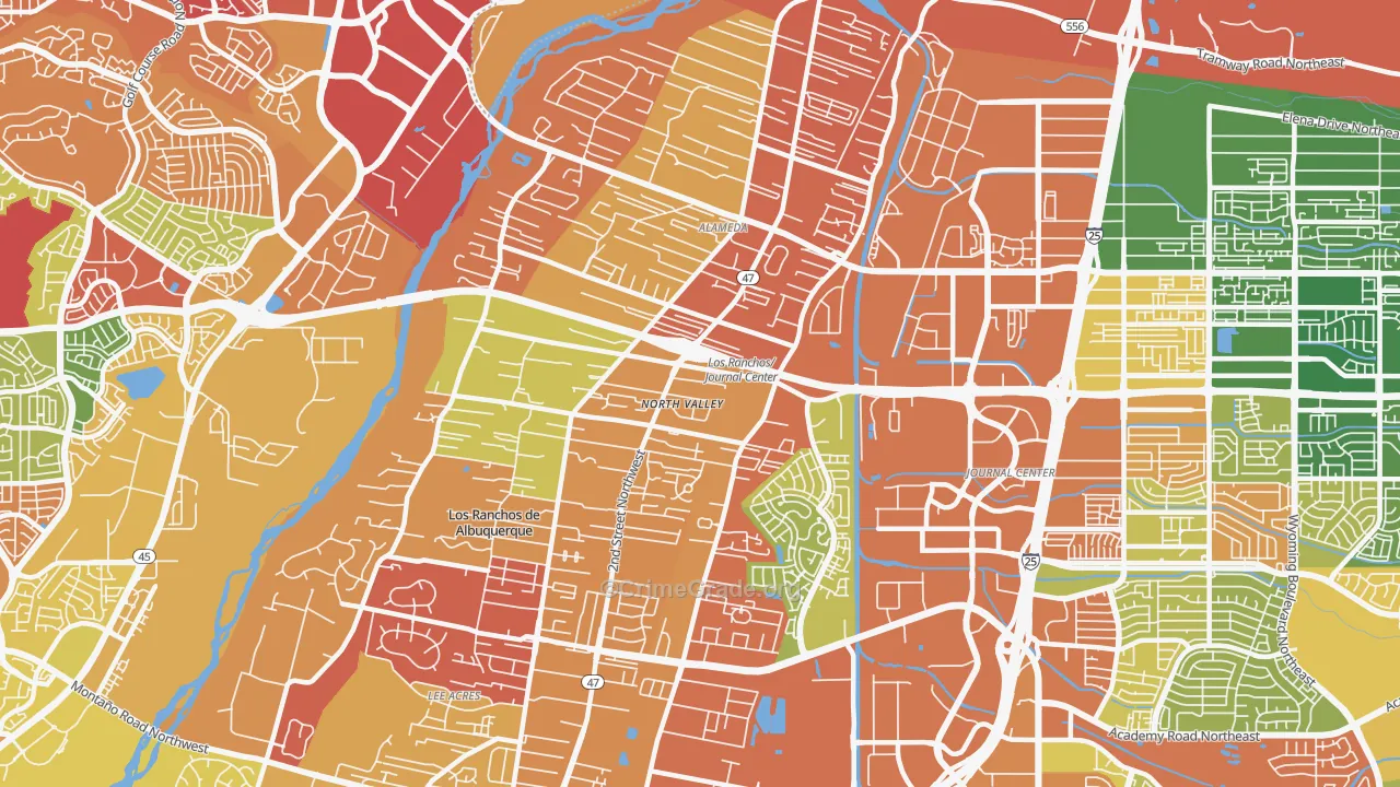 North Valley, NM Map of Drug-Related Crime Rates