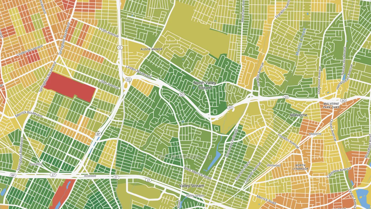 North Valley Stream, NY Map of Drug-Related Crime Rates