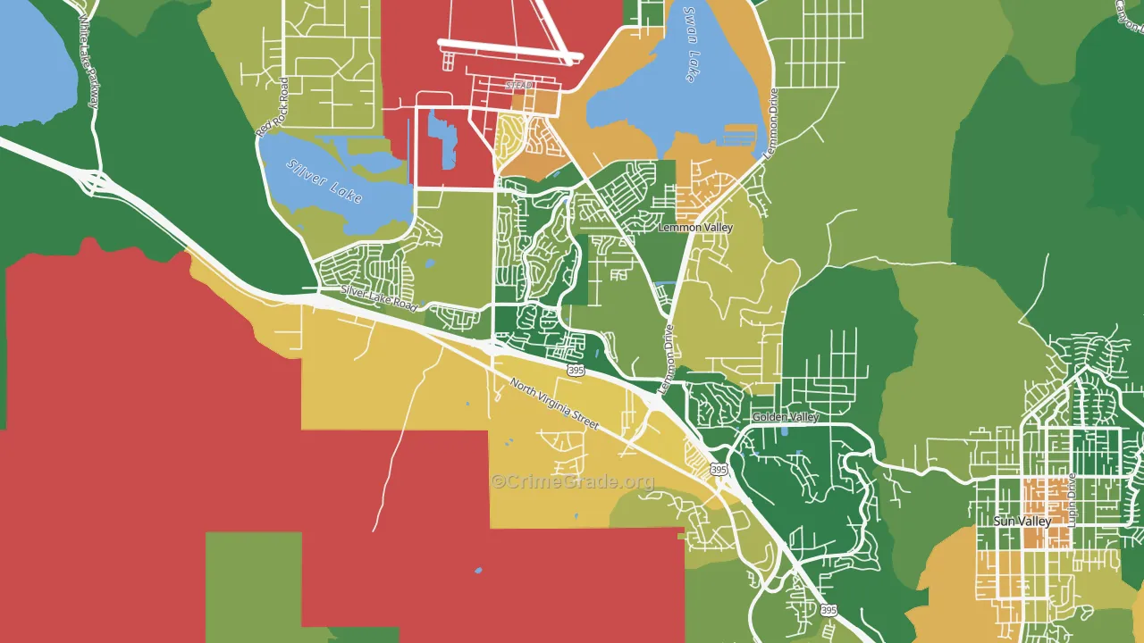 North Valleys, Reno, NV Map of Drug-Related Crime Rates