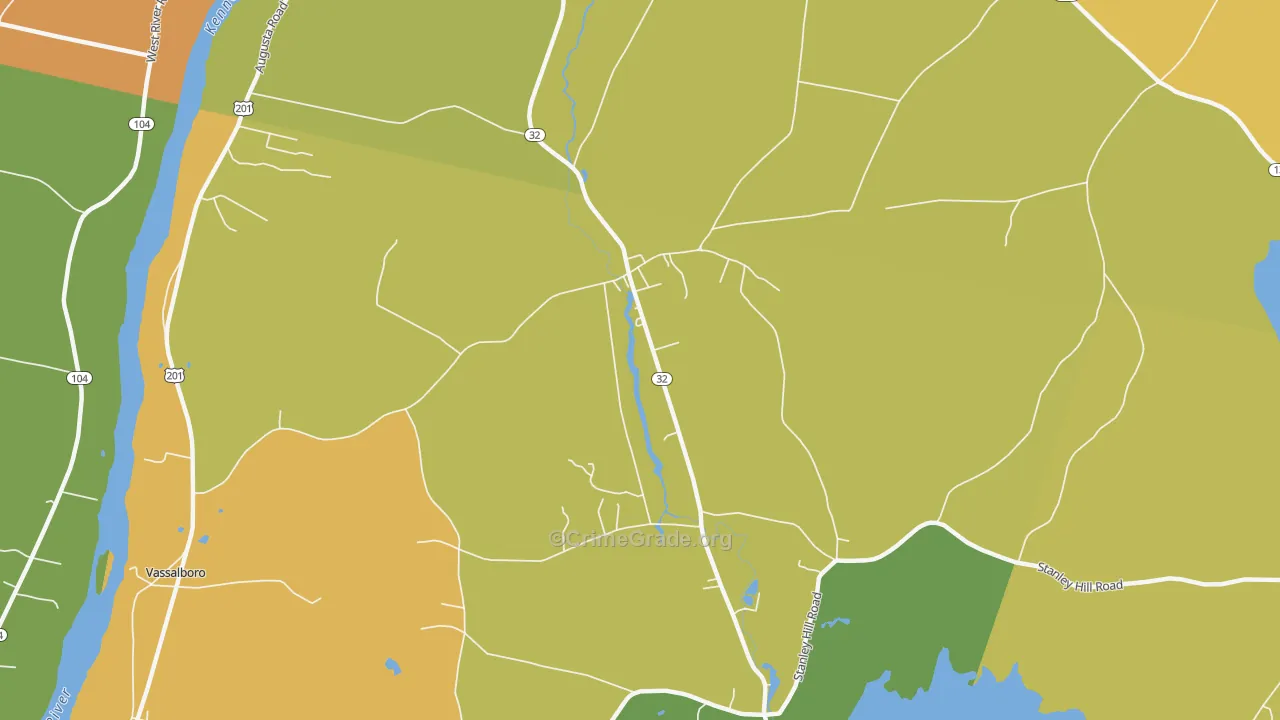North Vassalboro, ME Map of Drug-Related Crime Rates