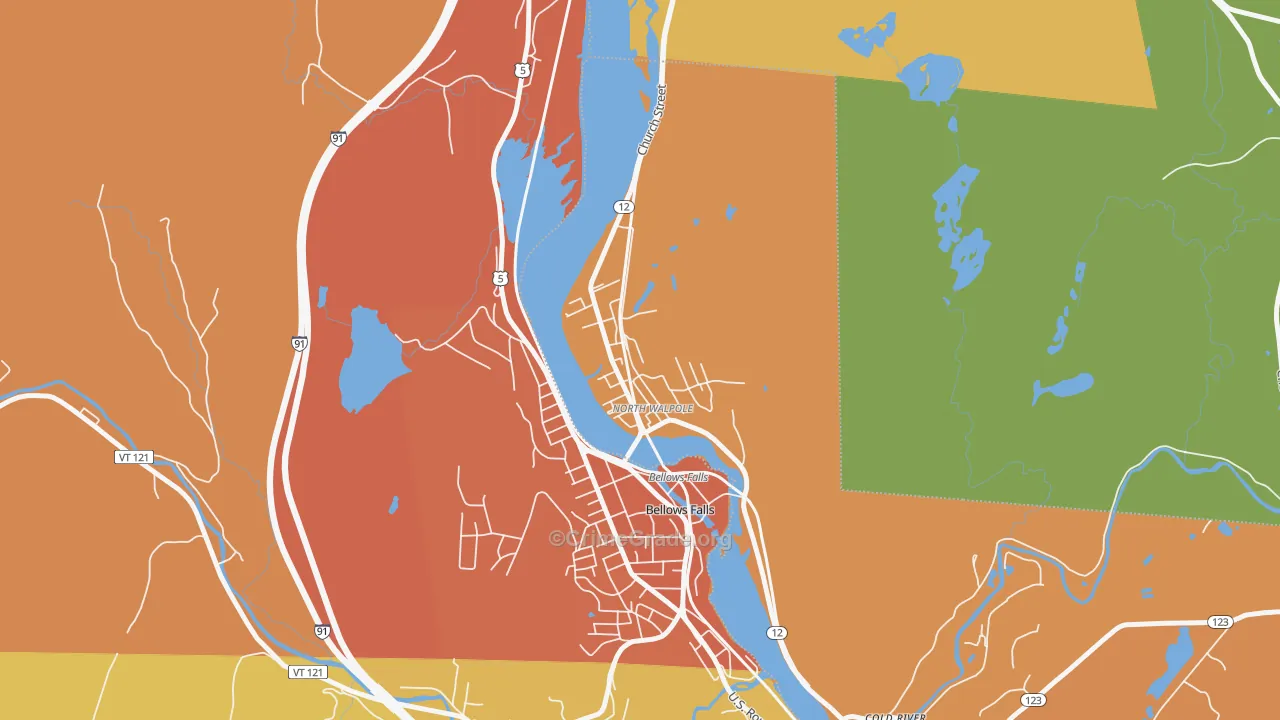 North Walpole, NH Map of Drug-Related Crime Rates
