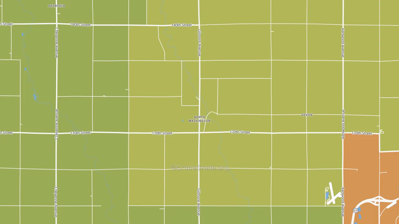 North Washington, IA Map of Drug-Related Crime Rates