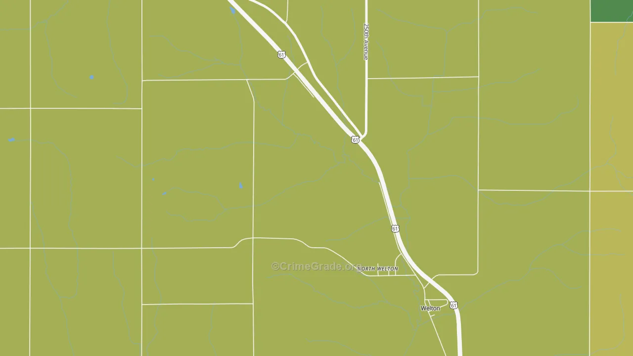 North Welton, IA Map of Drug-Related Crime Rates
