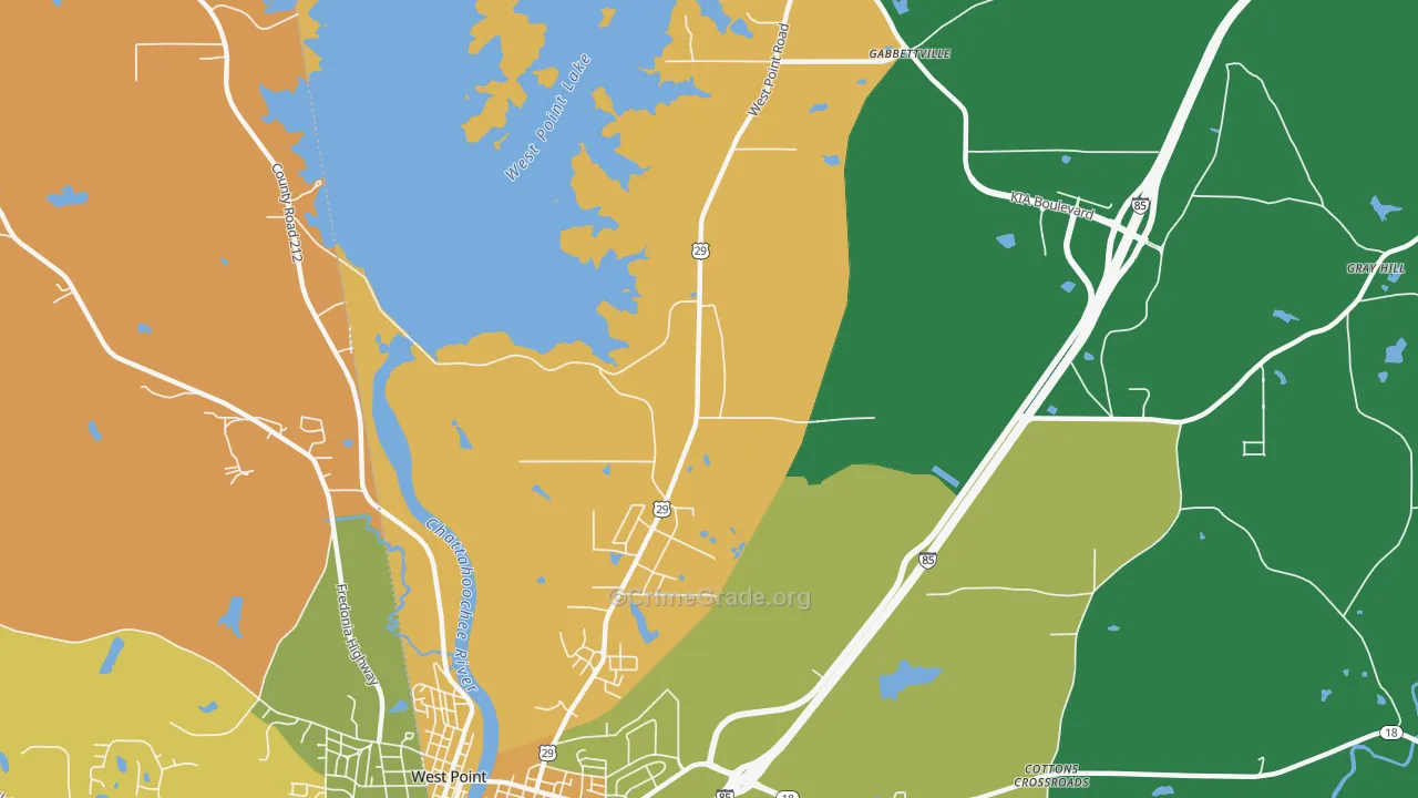 North West Point, GA Map of Drug-Related Crime Rates