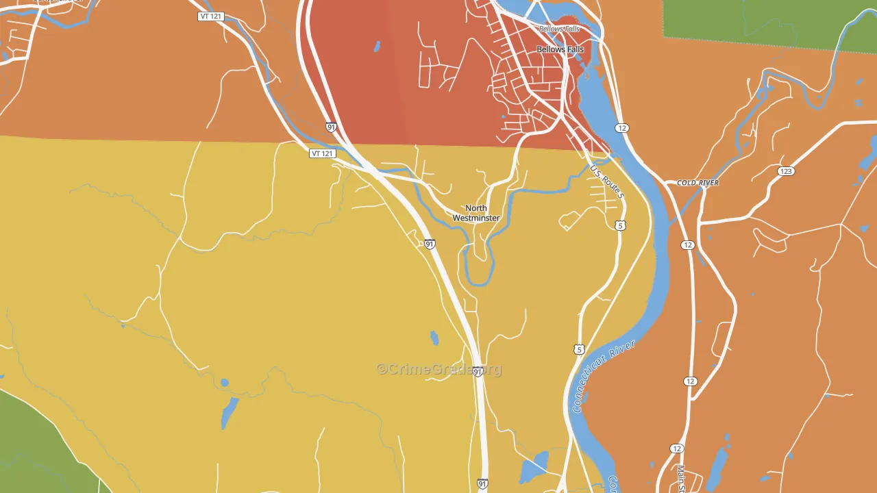 North Westminster, VT Map of Drug-Related Crime Rates