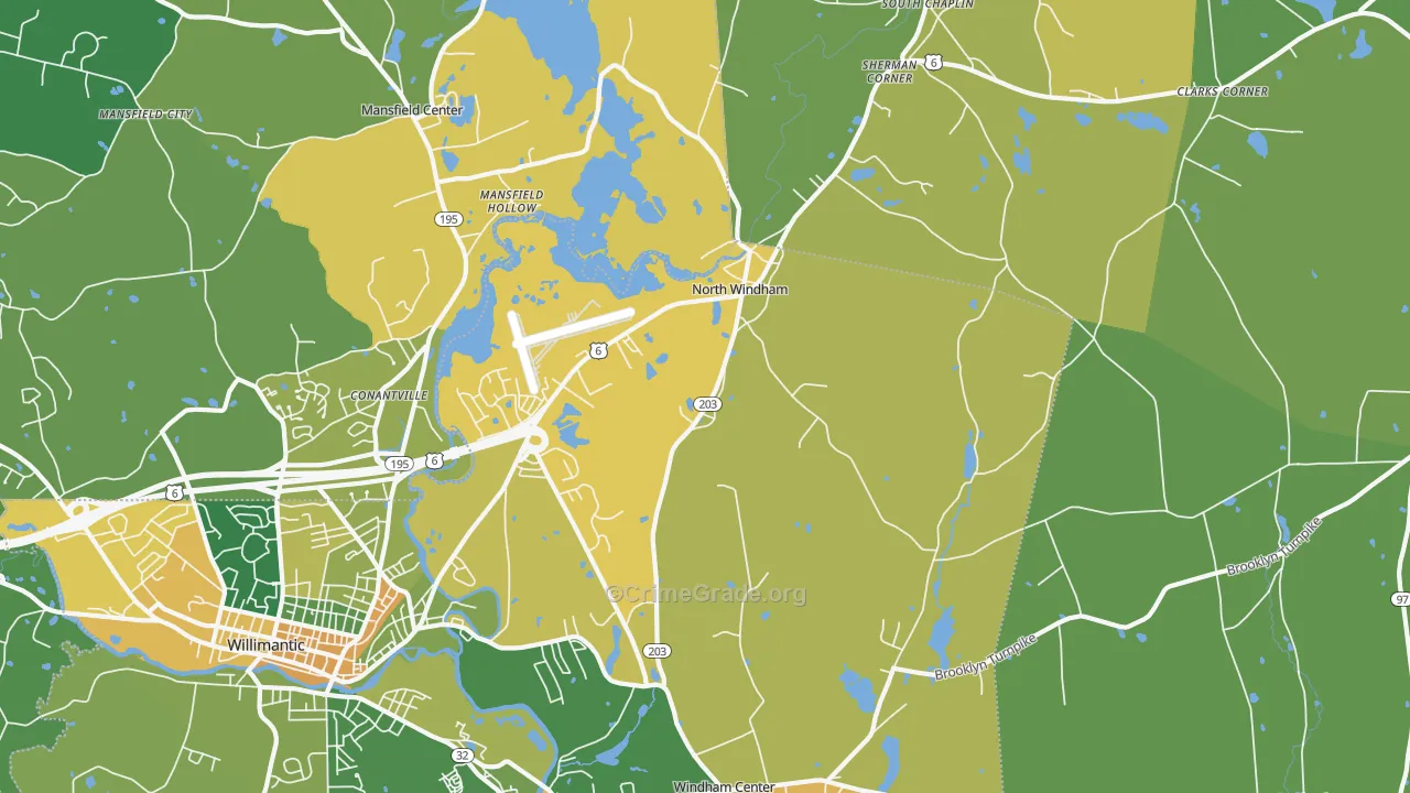 North Windham, CT Map of Drug-Related Crime Rates