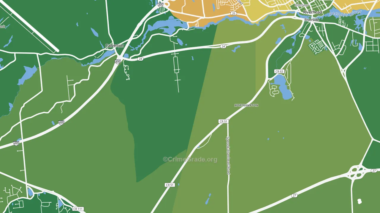 Northampton, NY Map of Drug-Related Crime Rates
