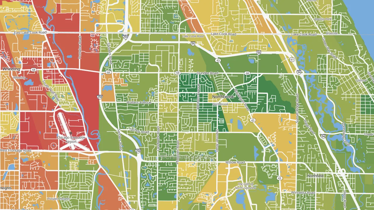 Northbrook, IL Map of Drug-Related Crime Rates