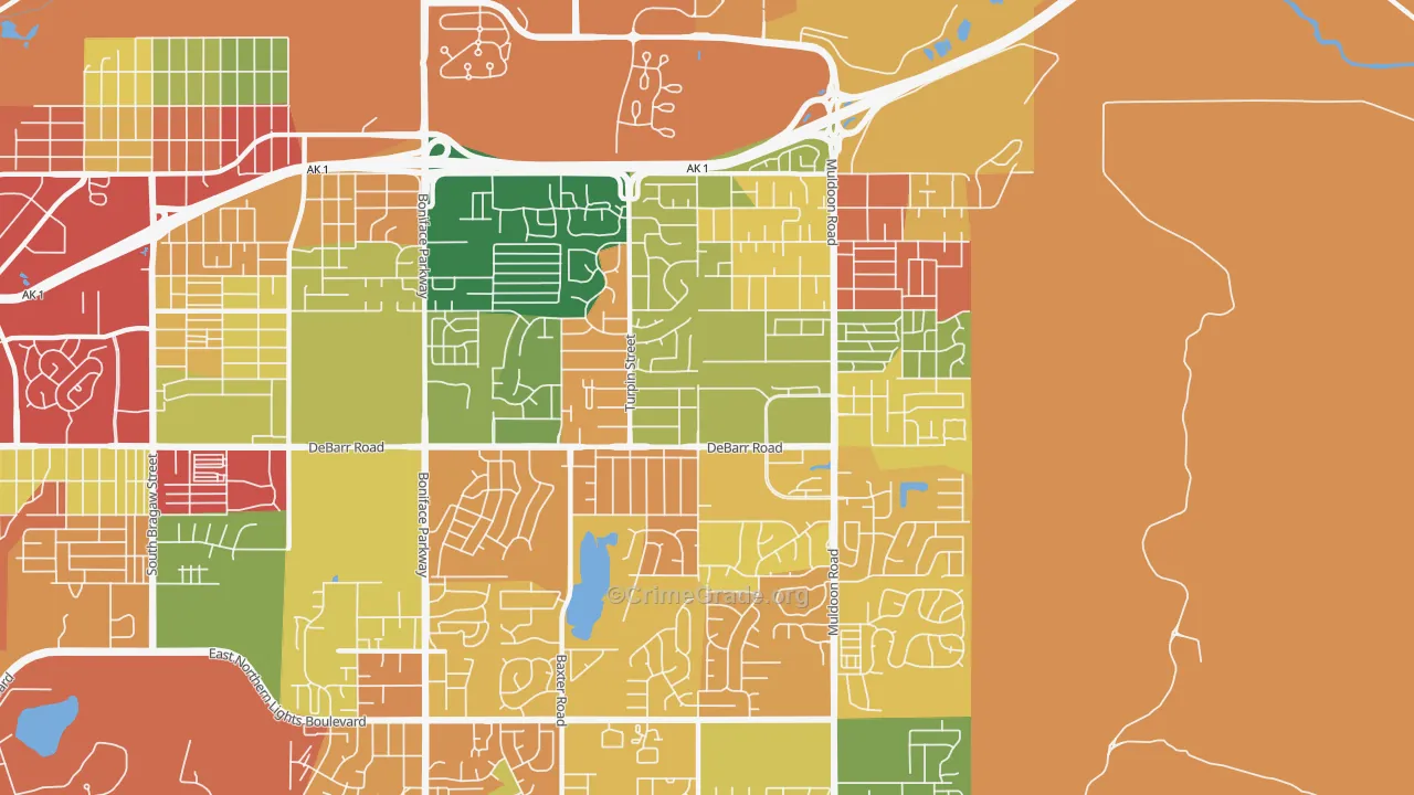 Northeast, Anchorage, AK Map of Drug-Related Crime Rates