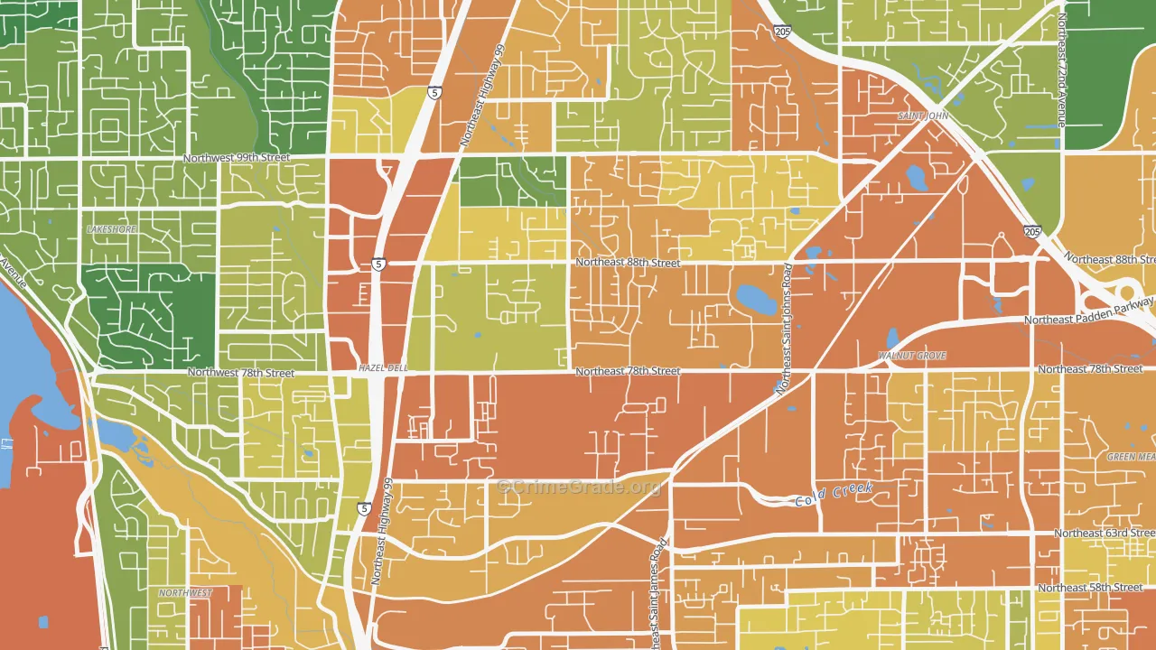 Northeast Hazel Dell, Hazel Dell, WA Map of Drug-Related Crime Rates