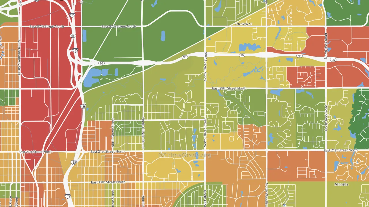 Northeast Heights, Wichita, KS Map of Drug-Related Crime Rates