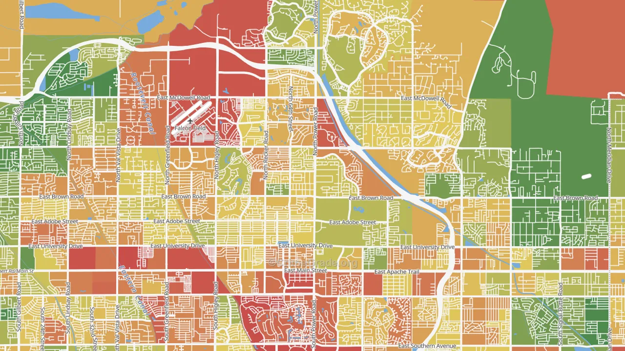 Northeast, Mesa, AZ Map of Drug-Related Crime Rates