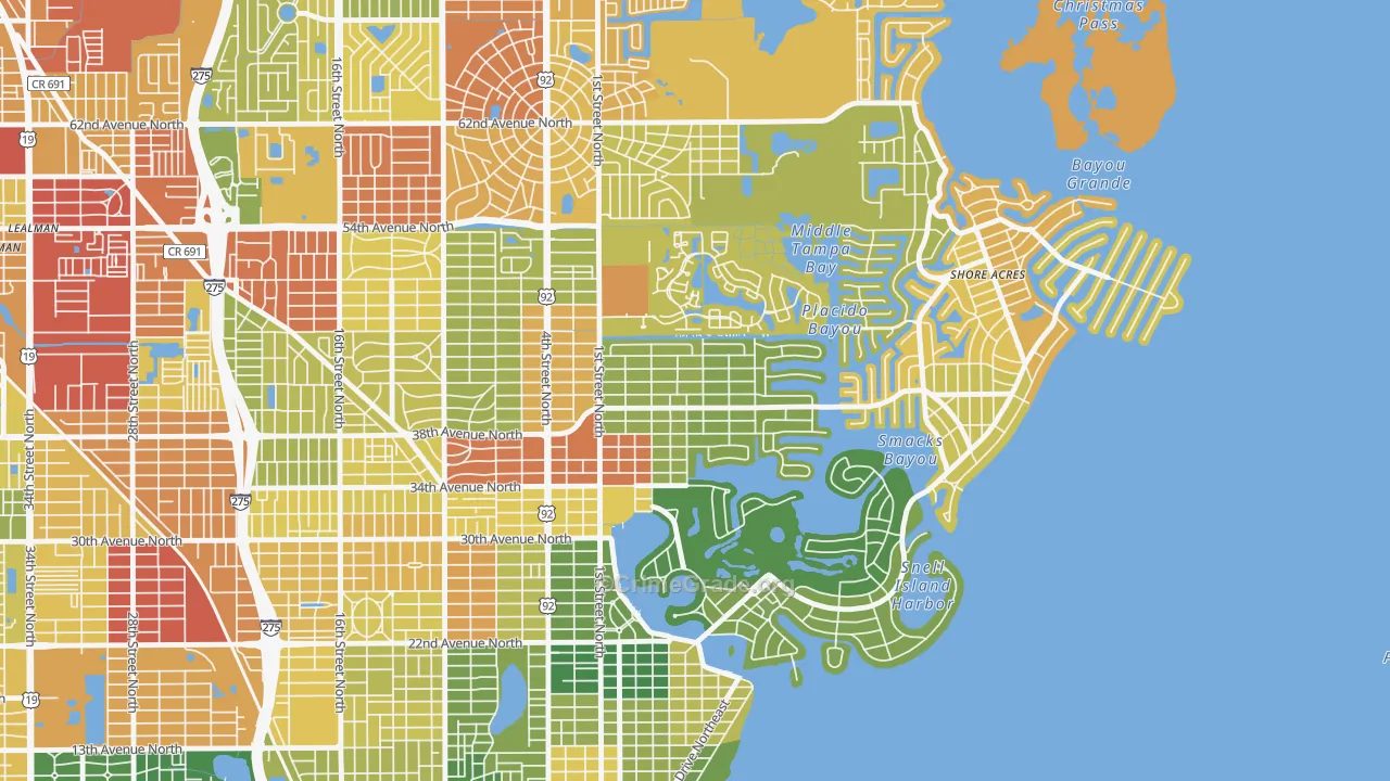Northeast Park, St. Petersburg, FL Map of Drug-Related Crime Rates