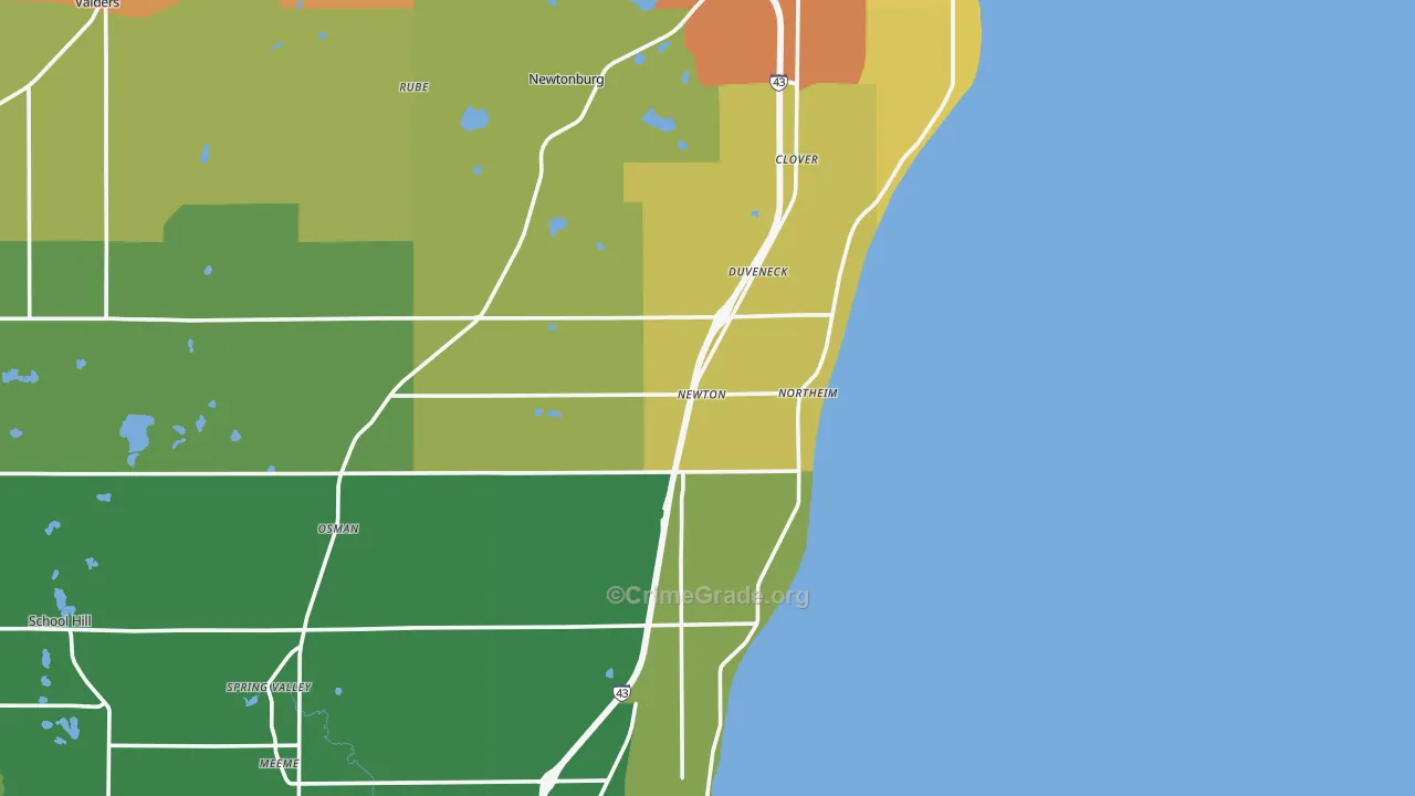 Northeim, WI Map of Drug-Related Crime Rates
