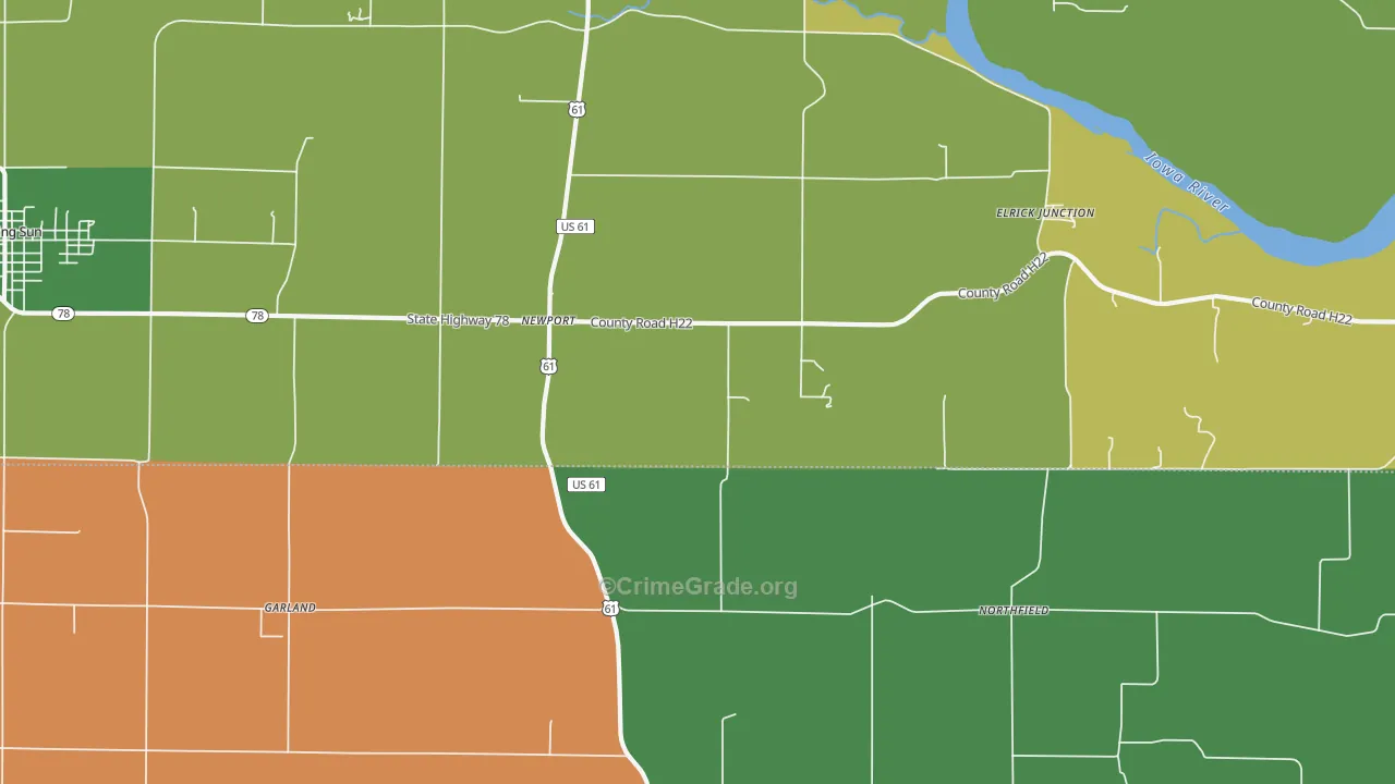 Northfield, IA Map of Drug-Related Crime Rates