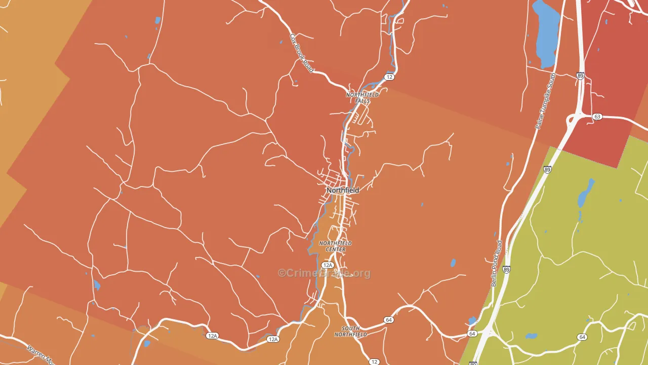 Northfield, VT Map of Drug-Related Crime Rates