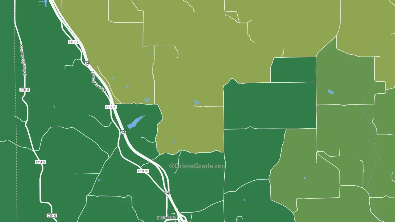 Northfield, WI Map of Drug-Related Crime Rates