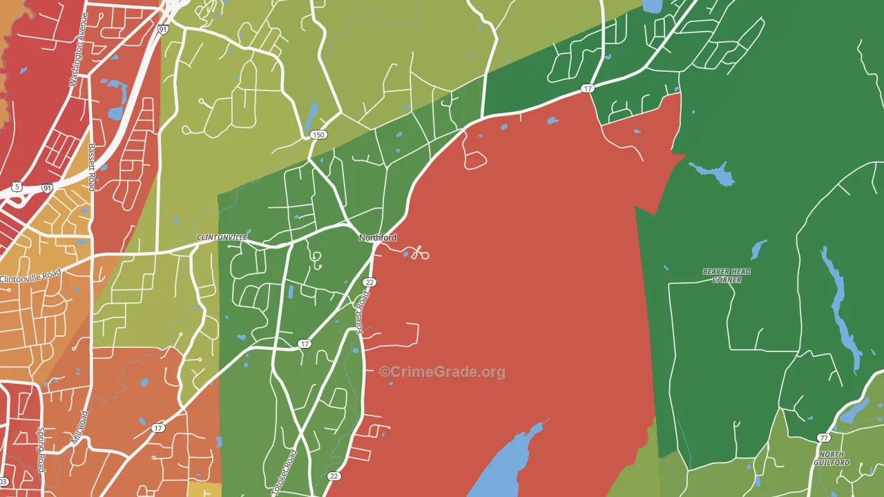 Northford, CT Map of Drug-Related Crime Rates