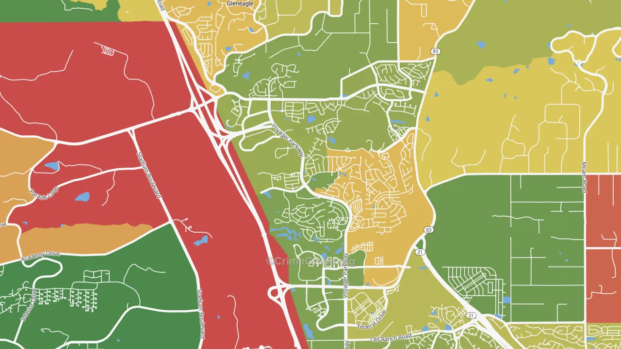 Northgate, Colorado Springs, CO Map of Drug-Related Crime Rates