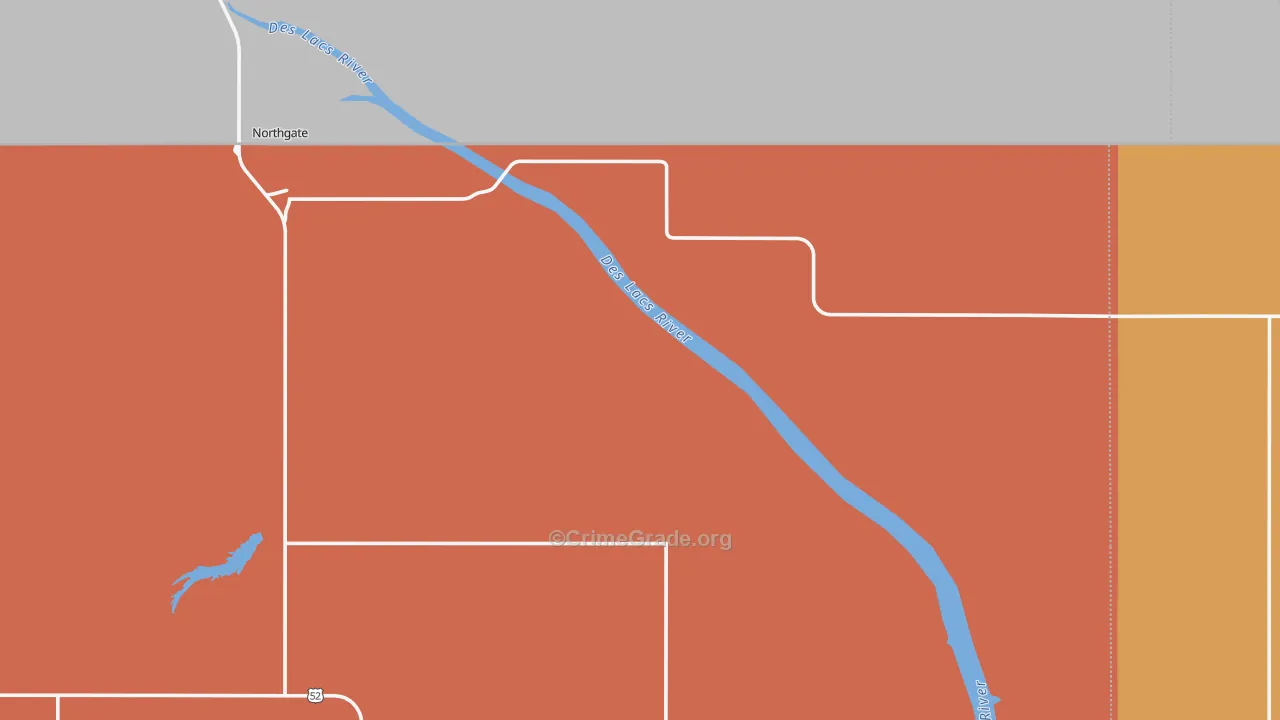 Northgate, ND Map of Drug-Related Crime Rates