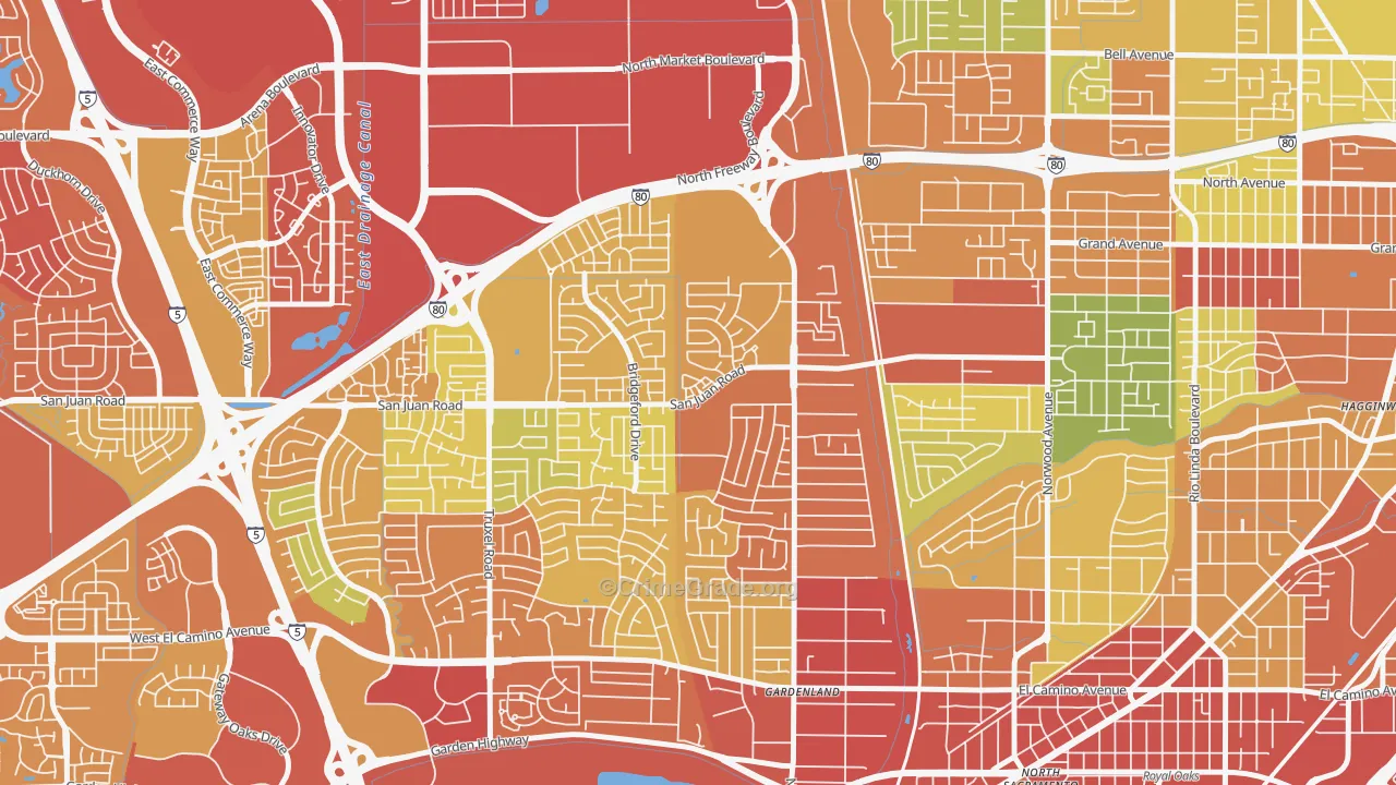 Northgate Sacramento, Sacramento, CA Map of Drug-Related Crime Rates