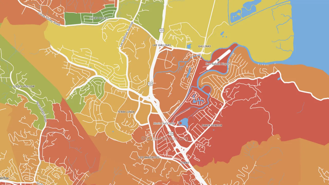 Northgate, San Rafael, CA Map of Drug-Related Crime Rates