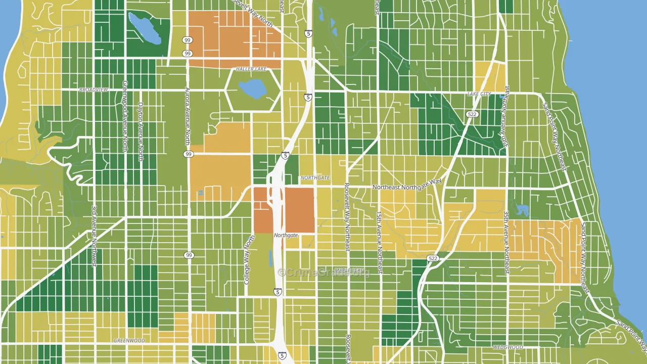 Northgate, Seattle, WA Map of Drug-Related Crime Rates