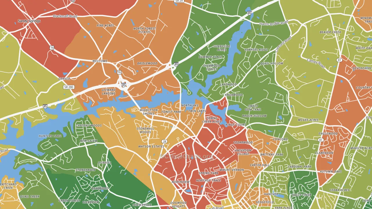 Northlake, SC Map of Drug-Related Crime Rates