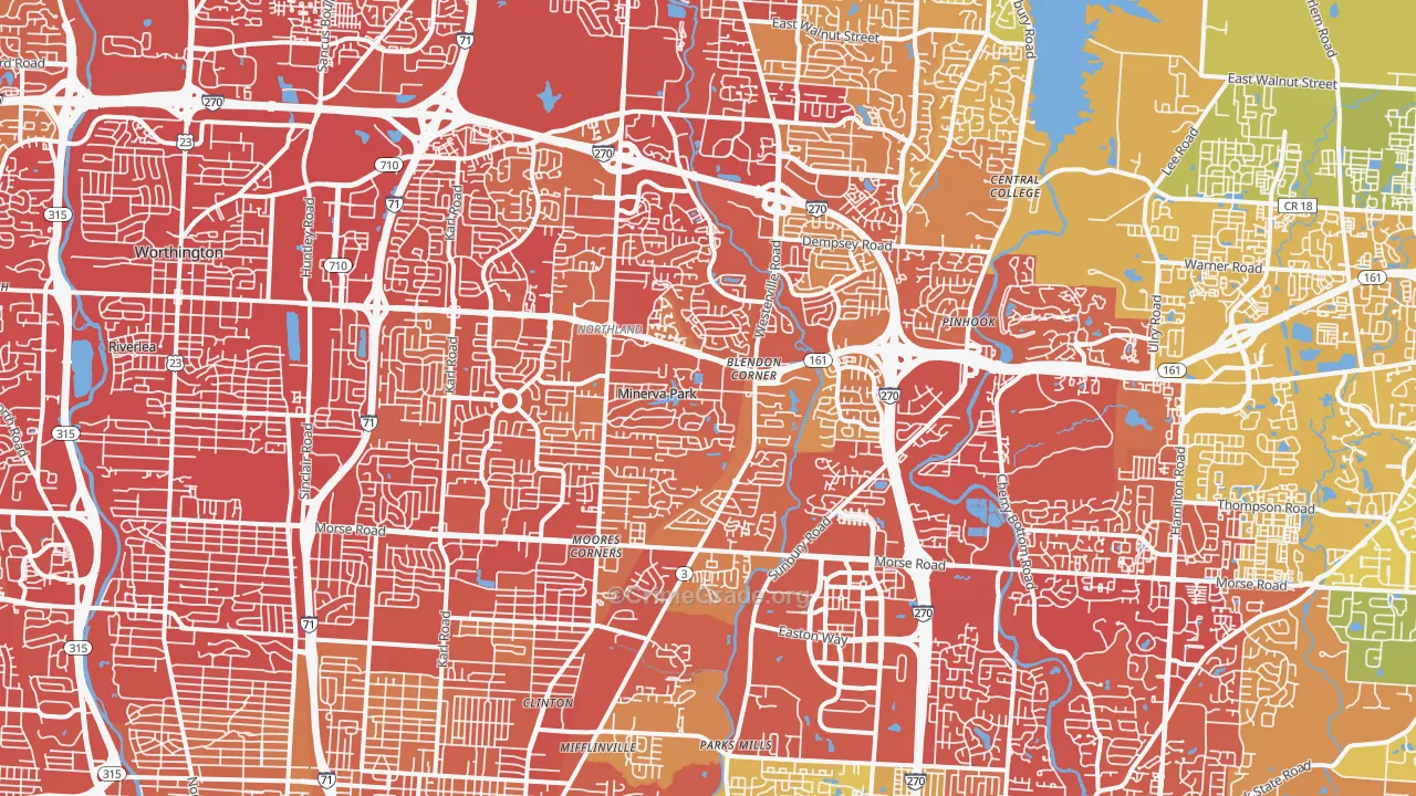 Northland, Columbus, OH Map of Drug-Related Crime Rates