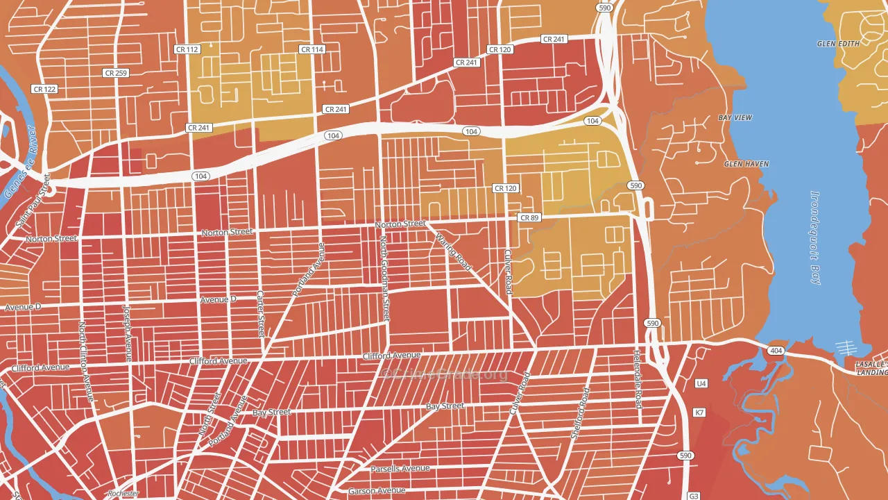 Northland Lyceum, Rochester, NY Map of Drug-Related Crime Rates