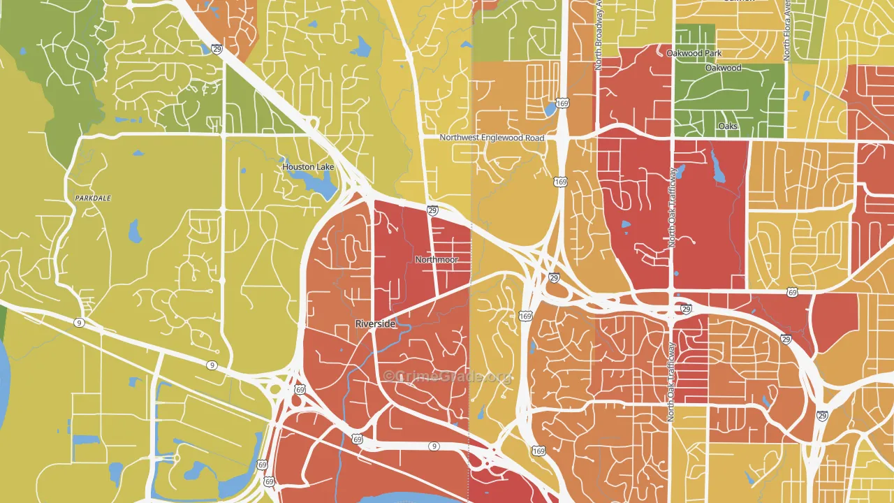 Northmoor, MO Map of Drug-Related Crime Rates