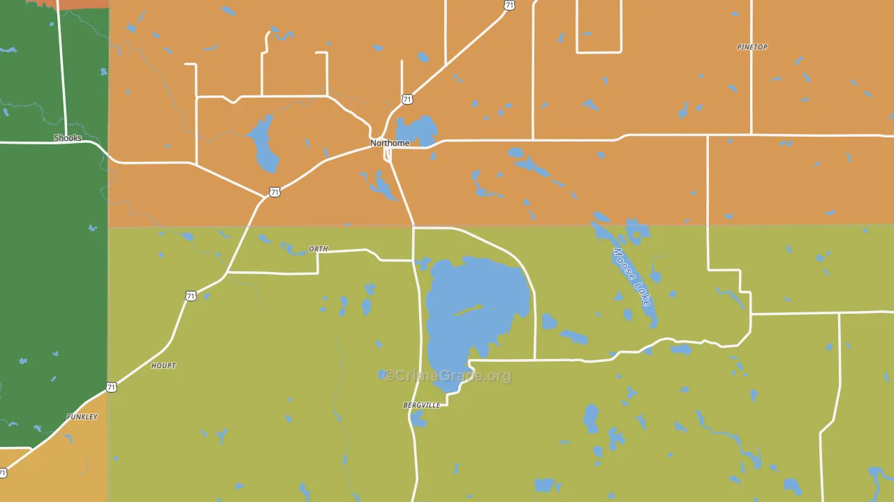 Northome, MN Map of Drug-Related Crime Rates