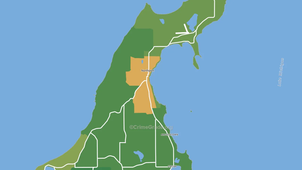 Northport, MI Map of Drug-Related Crime Rates