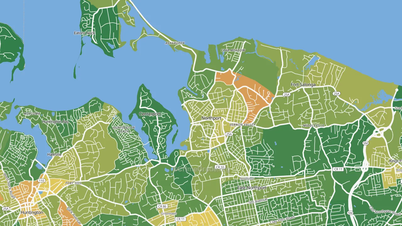 Northport, NY Map of Drug-Related Crime Rates