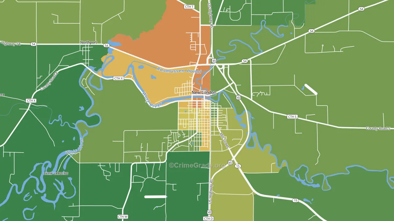 Northport, WI Map of Drug-Related Crime Rates