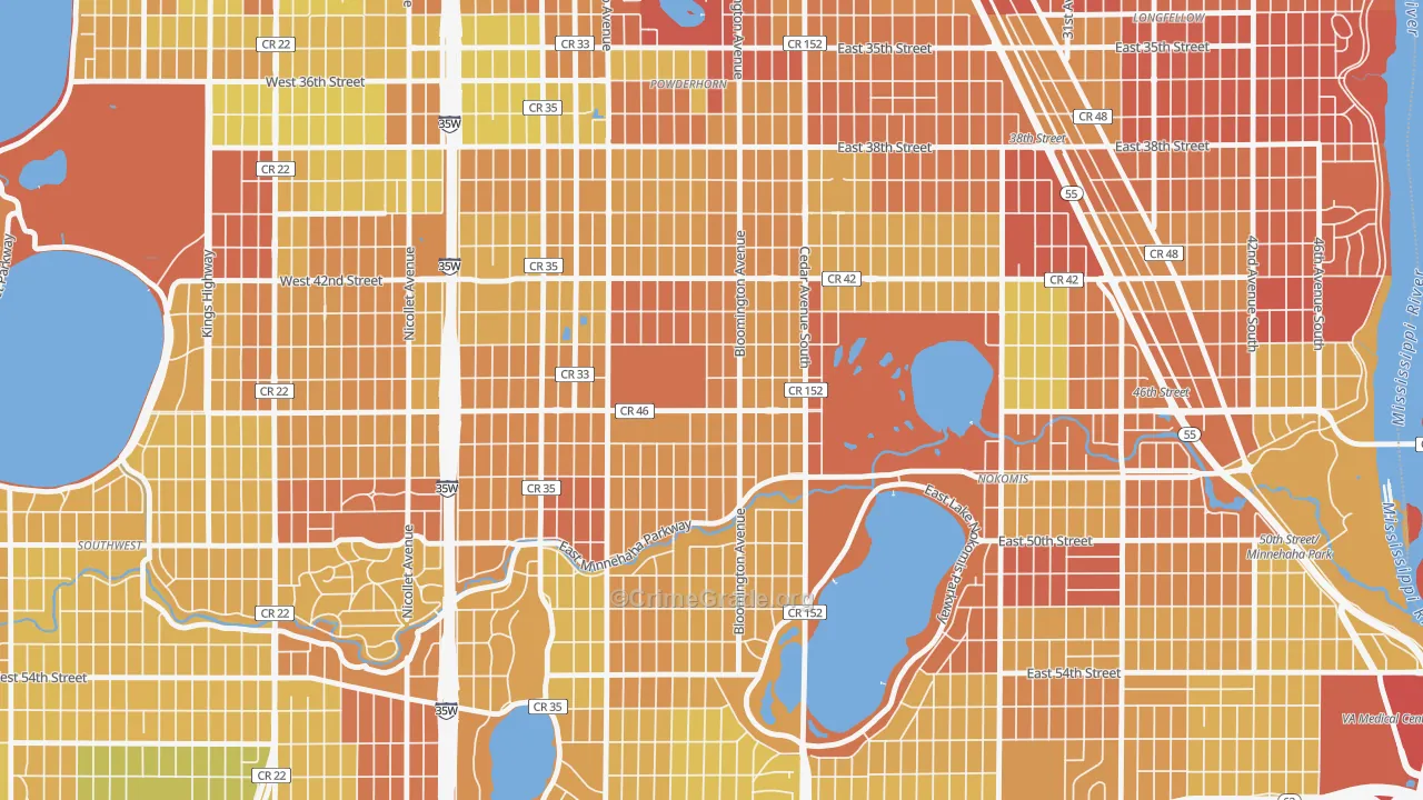Northrup, Minneapolis, MN Map of Drug-Related Crime Rates