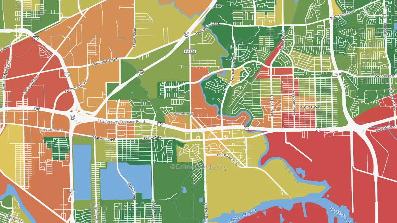 Northshore, Houston, TX Map of Drug-Related Crime Rates
