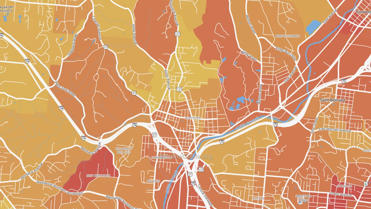 Northside, Cincinnati, OH Map of Drug-Related Crime Rates