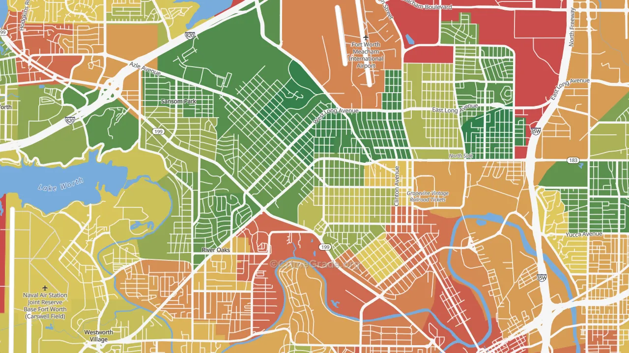 Northside, Fort Worth, TX Map of Drug-Related Crime Rates