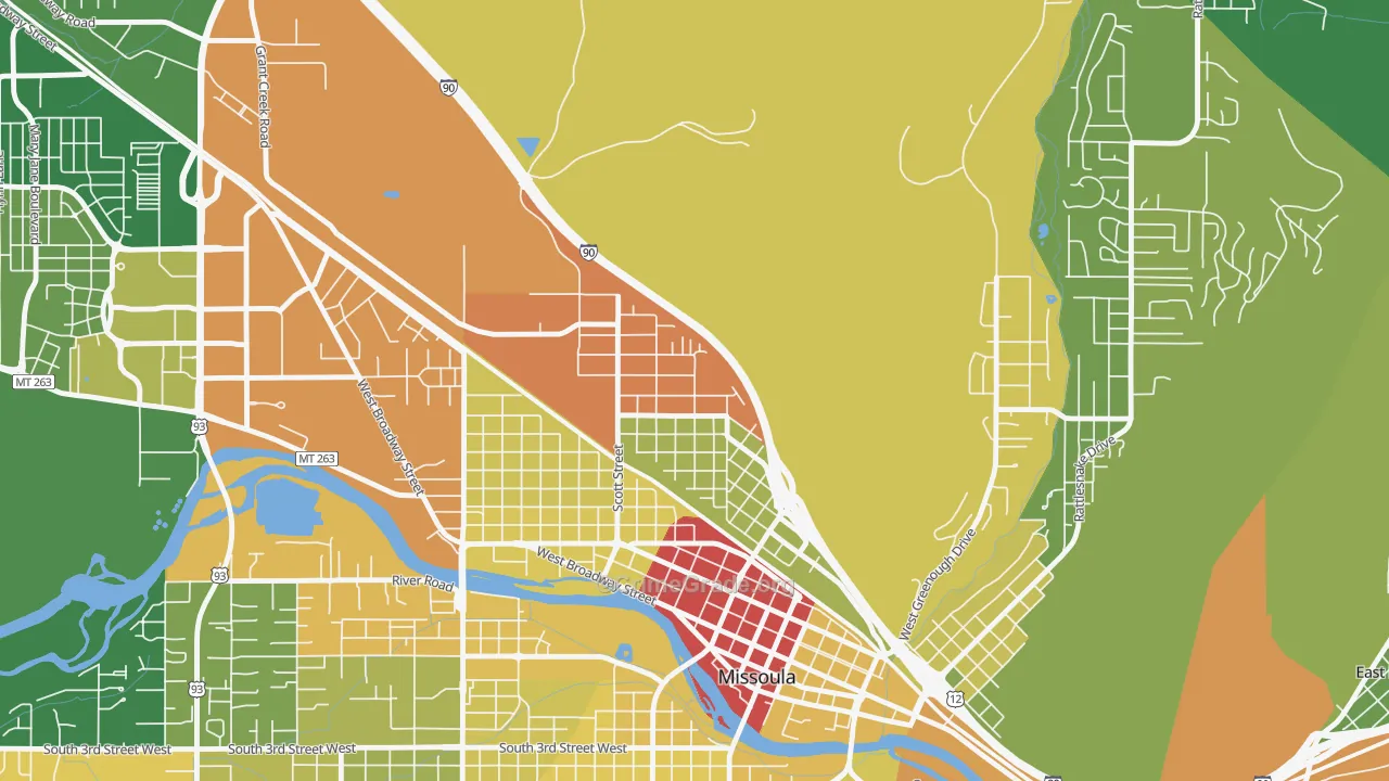 Northside, Missoula, MT Map of Drug-Related Crime Rates