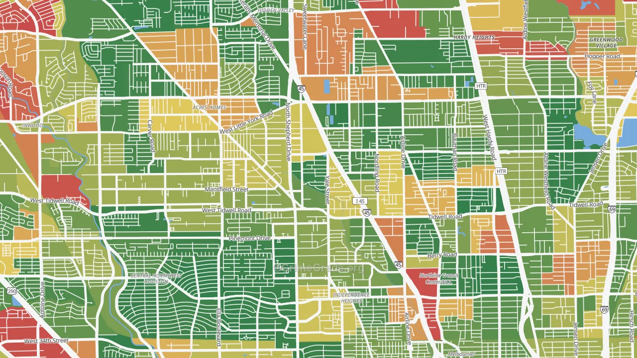 Northside Northline, Houston, TX Map of Drug-Related Crime Rates