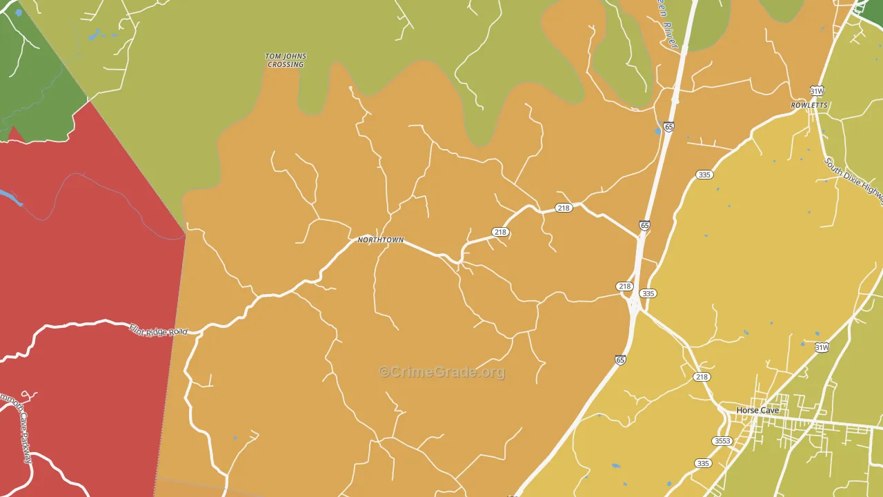 Northtown, KY Map of Drug-Related Crime Rates