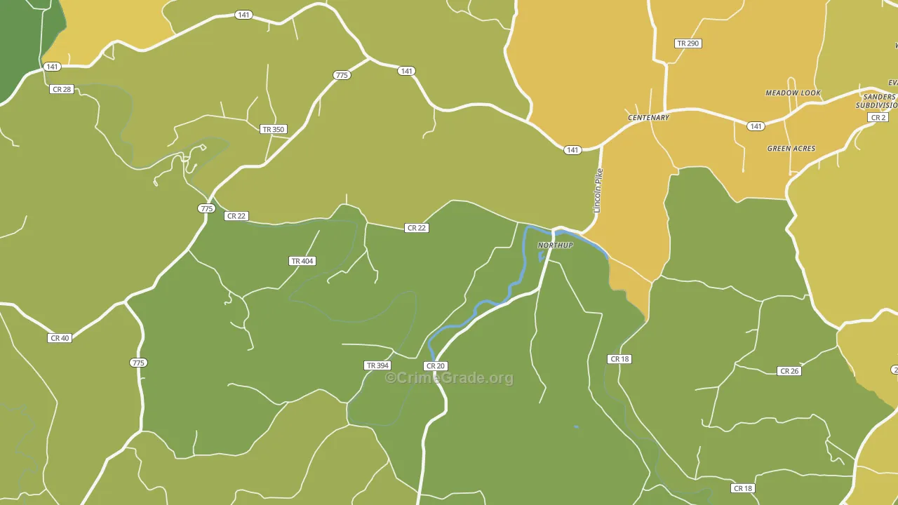 Northup, OH Map of Drug-Related Crime Rates