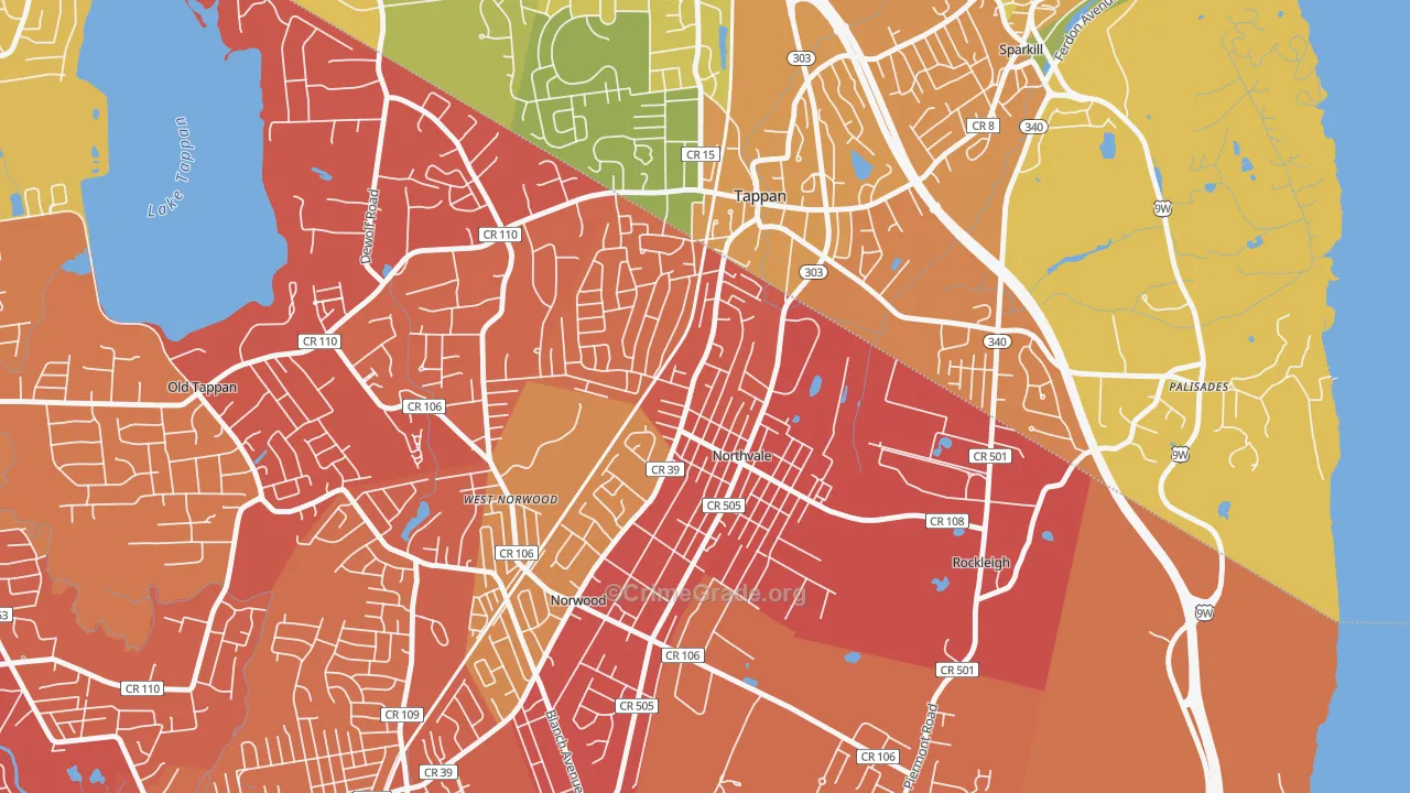 Northvale, NJ Map of Drug-Related Crime Rates