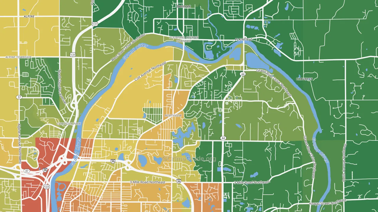 Northview, MI Map of Drug-Related Crime Rates