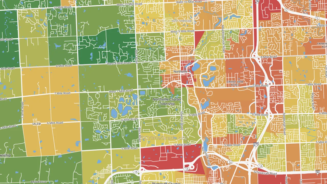 Northville, MI Map of Drug-Related Crime Rates