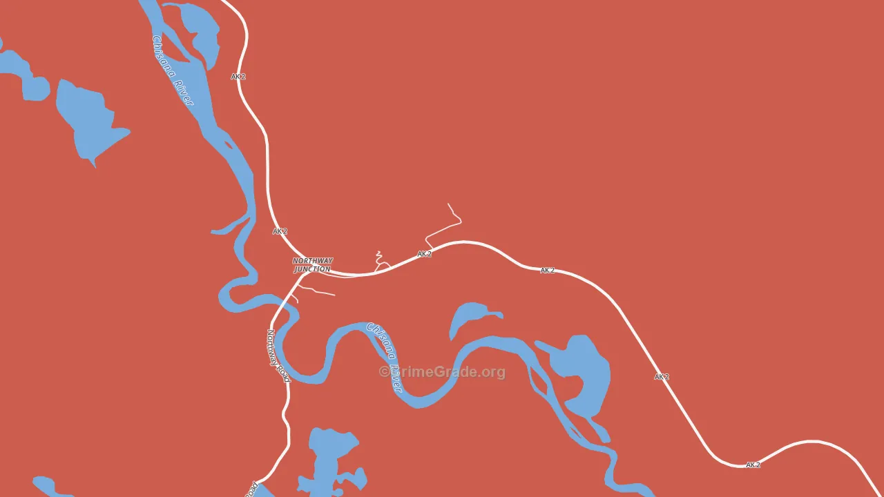 Northway Junction, AK Map of Drug-Related Crime Rates