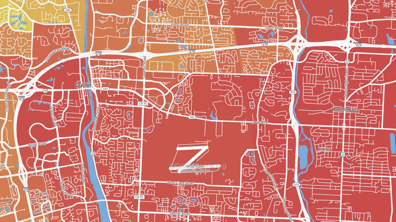 Northwest, Columbus, OH Map of Drug-Related Crime Rates