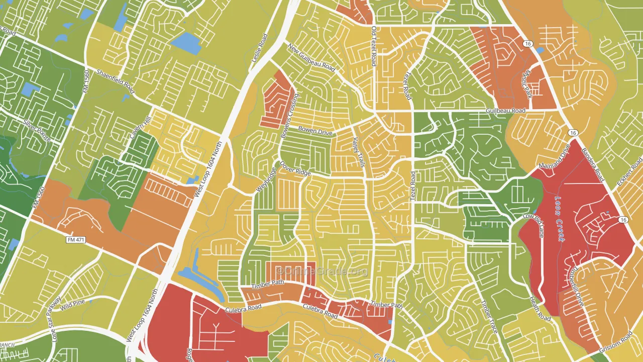 Northwest Crossing, San Antonio, TX Map of Drug-Related Crime Rates
