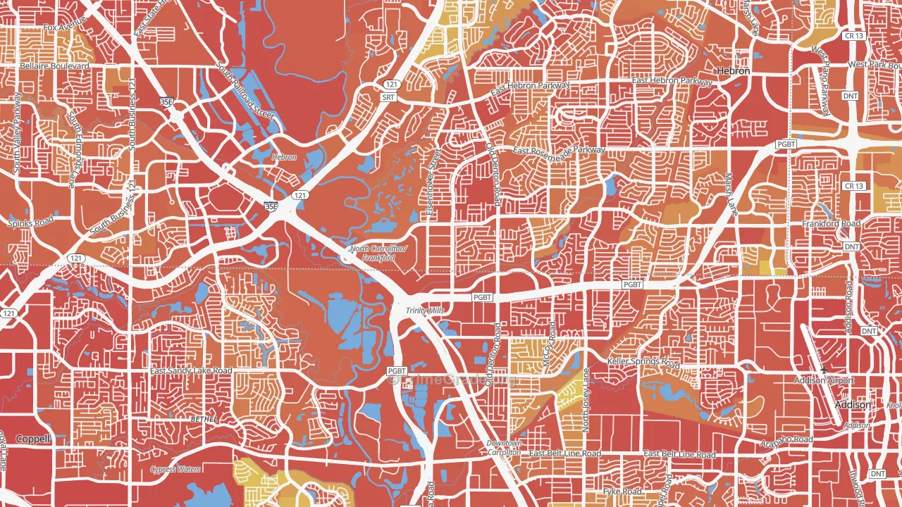 Northwest Dallas, Dallas, TX Map of Drug-Related Crime Rates